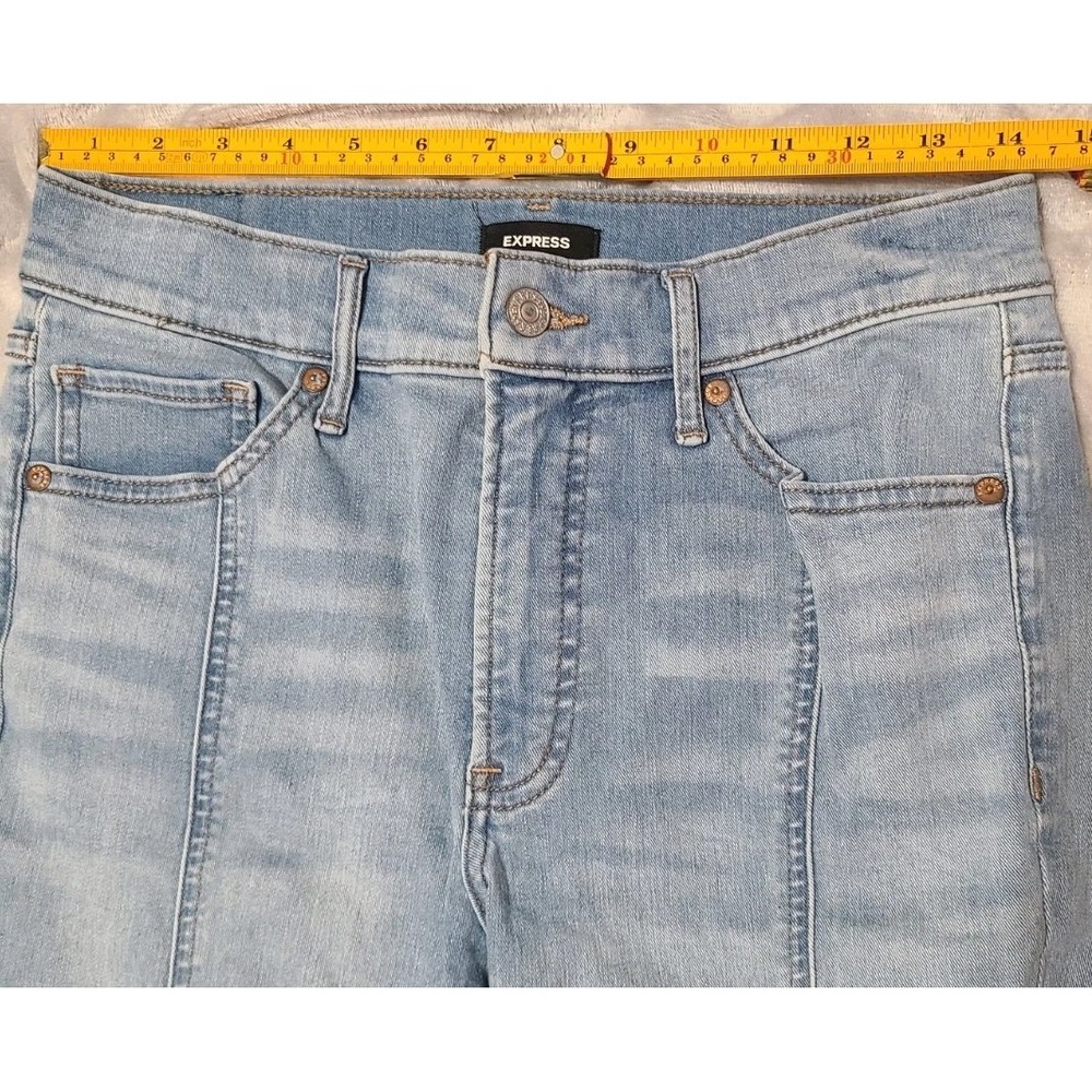 Express Skinny Mid Rise Light Wash Womens Jeans‎ Size 6R Front Seams - Picture 6 of 8